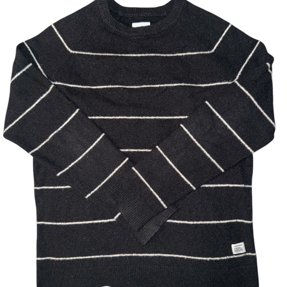 Frank & Oak Black and White Crewneck Sweater